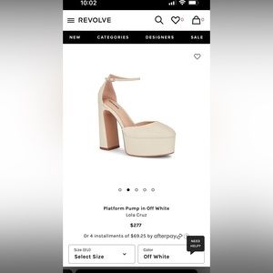 Lola Cruz Platform Pump in Off White